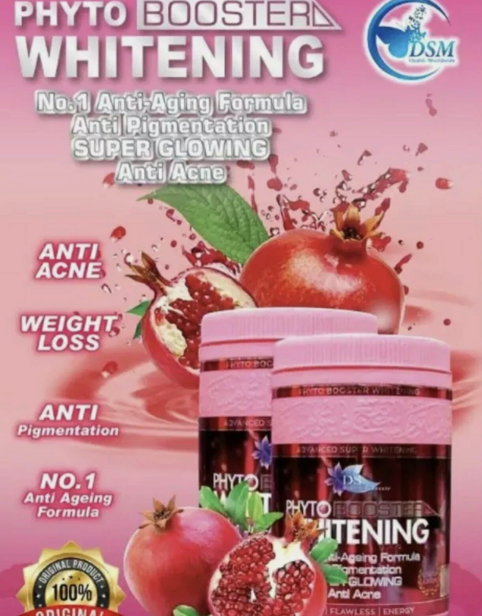 Phyto Whitening Booster Collagen with Glutathione | Anti-Aging Formula Anti-Acne