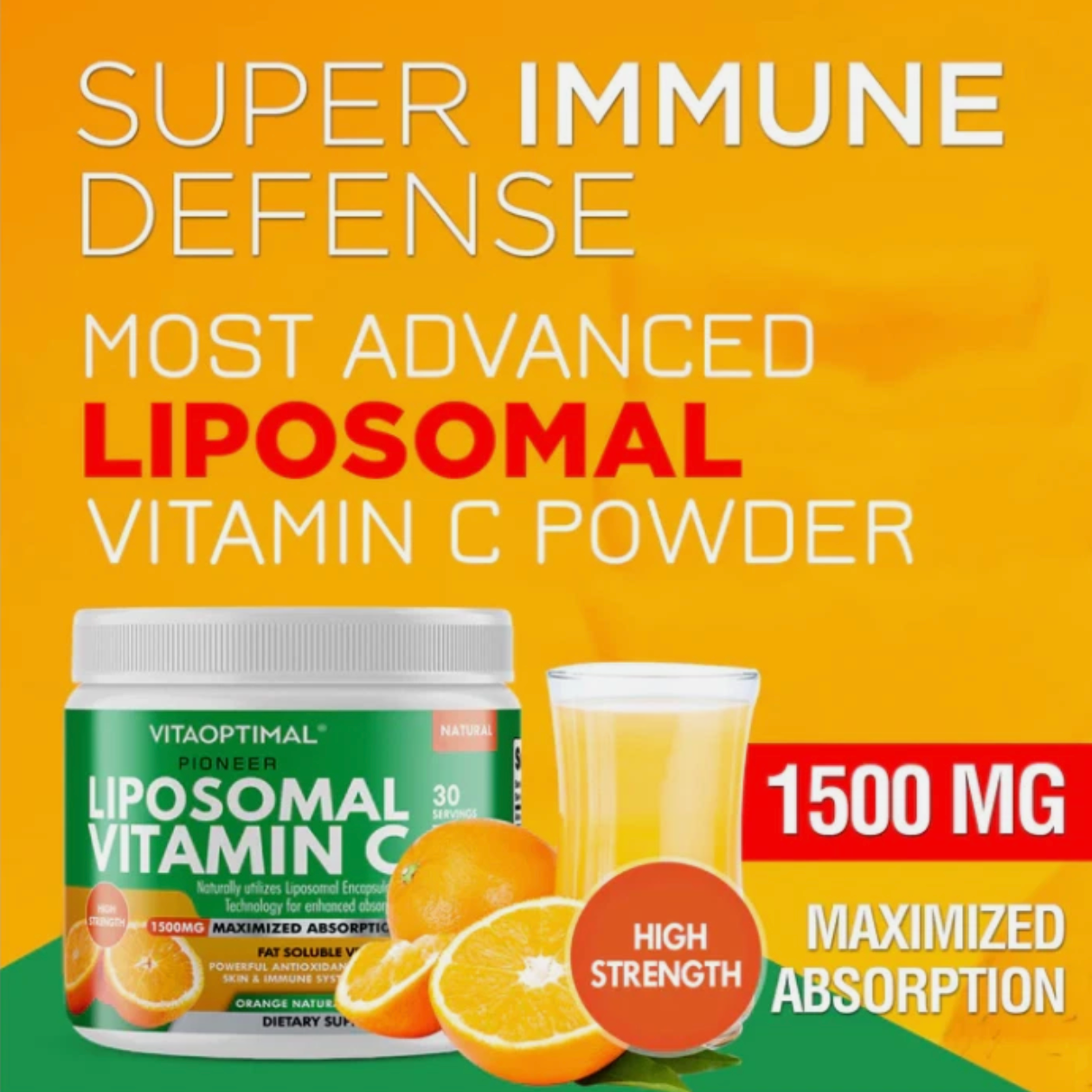 LIPOSOMAL VITAMIN C POWDER - PLUS ZINC, VITAMIN D 2500IU, ROSE HIPS