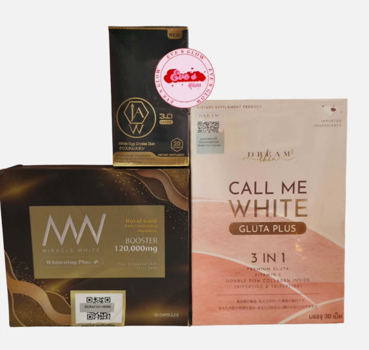Glutathione Whitening Combo JAW + Call Me White + Miracle White