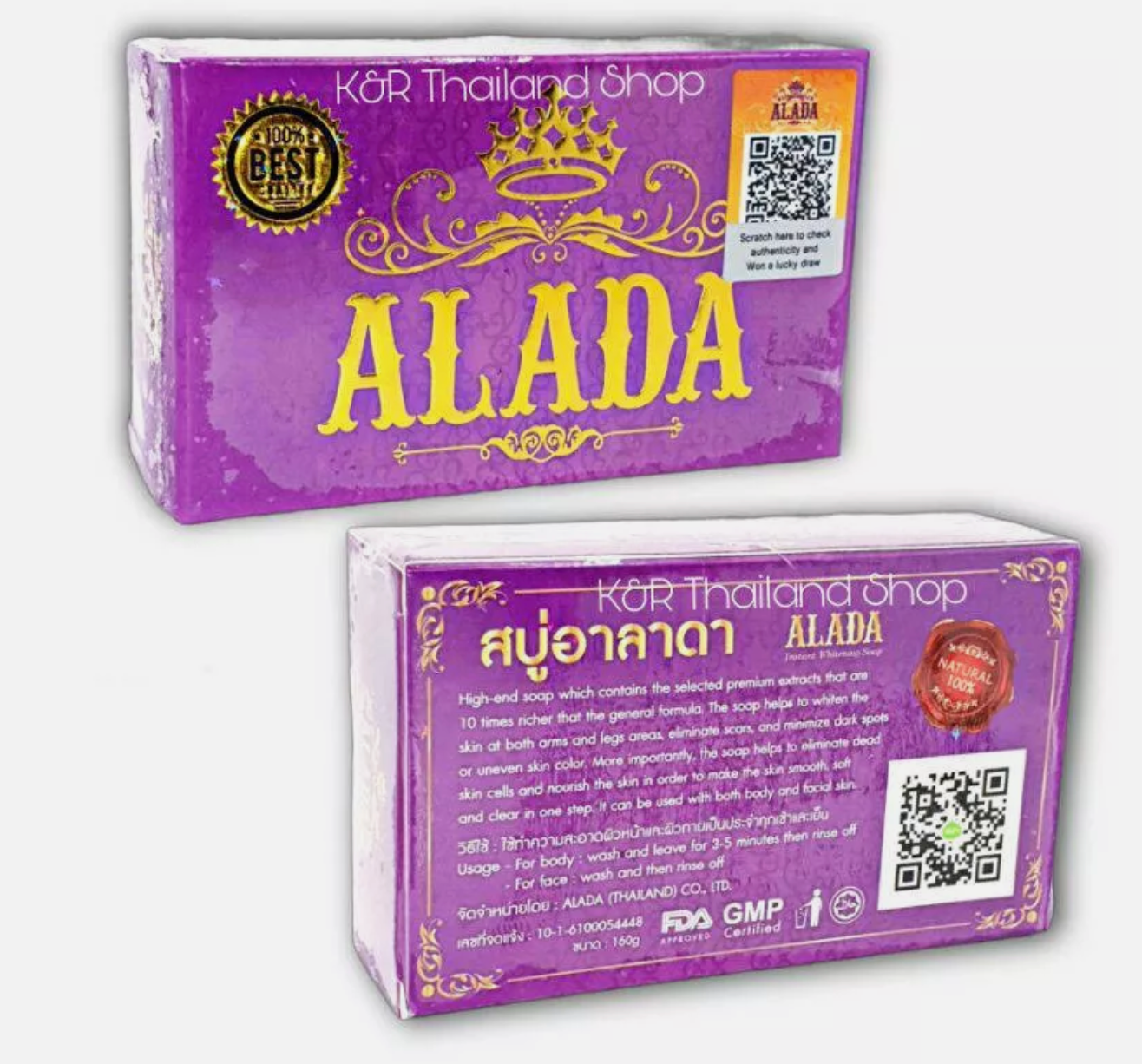 Alada Fast Whitening Soap Body Face Anti Aging Naturally Brightening 160g