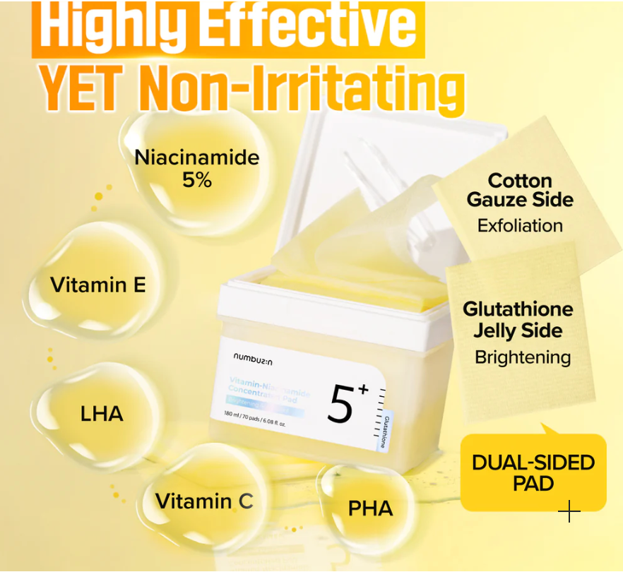 Numbuzin No.5 Vitamin-Niacinamide Concentrated Toner Pads