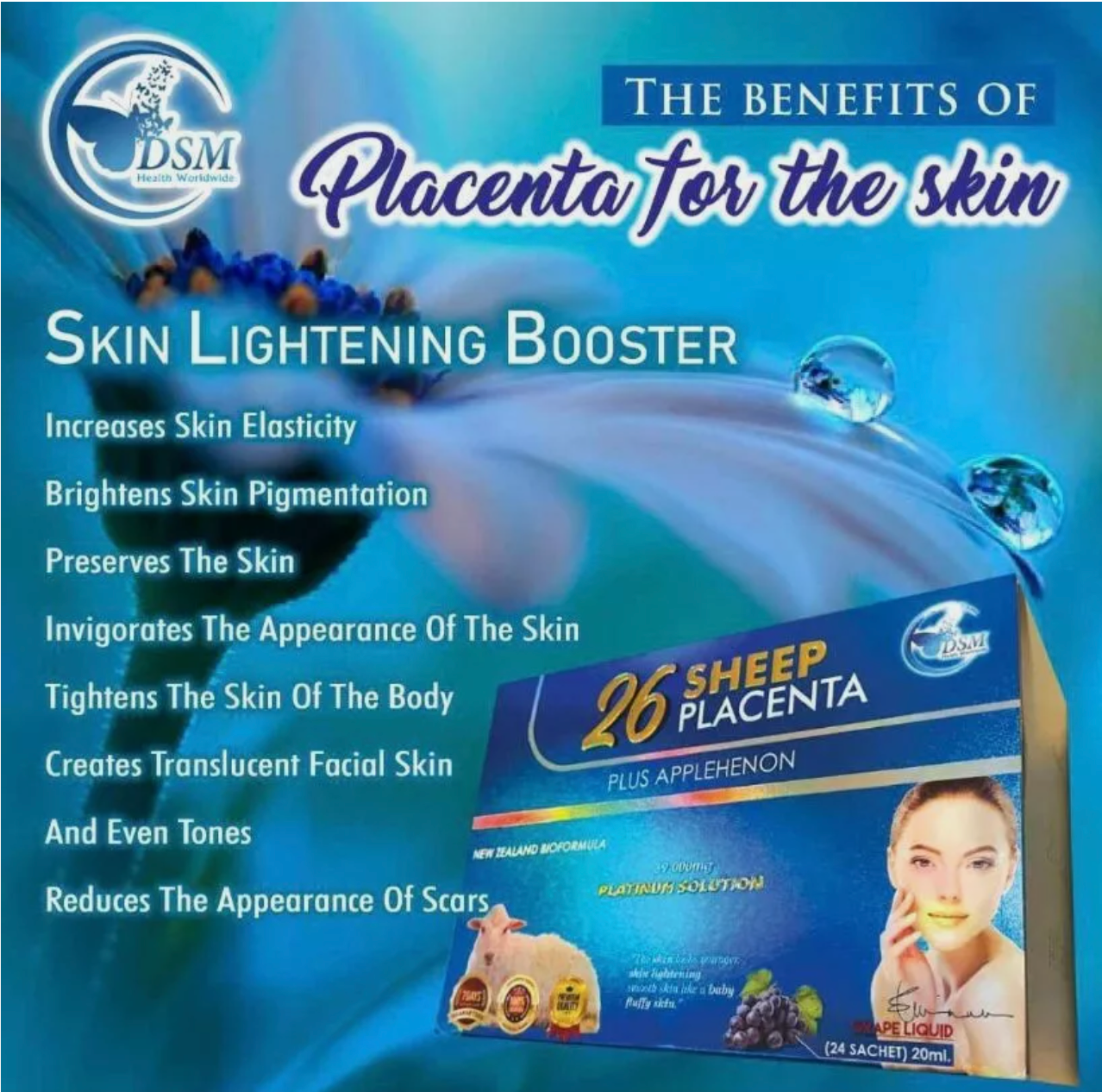 Phyto DSM 26 Sheep Placenta Plus Applehenon • 24 Sachets (39,000 mg each)