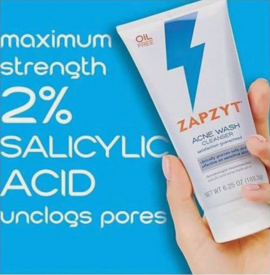 Zapzyt Acne Face Foam Wash - Oil-Free Cleanser for Sensitive Skin