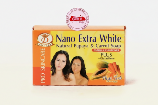 Nano Extra White Natural Papaya Soap-Whitening and Glowing-Thailand Import