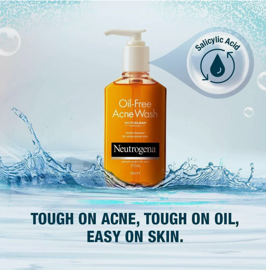 Neutrogena Oil Free Acne Wash For Acne Prone Skin With Salicylic Acid, 175ml-USA IMPORT