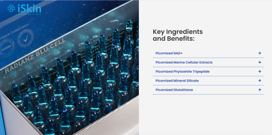 ISkin Radianz Blu Cell With NAD+ Glutathione Injections 50 Sessions