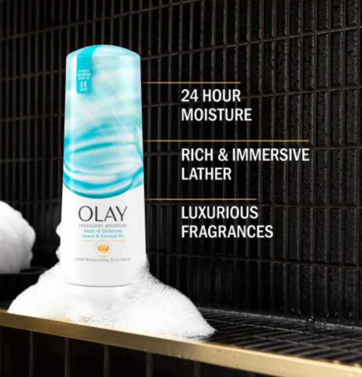 Olay Indulgent Moisture Body Wash, Notes of Guava and Coconut-591ml-USA IMPORT