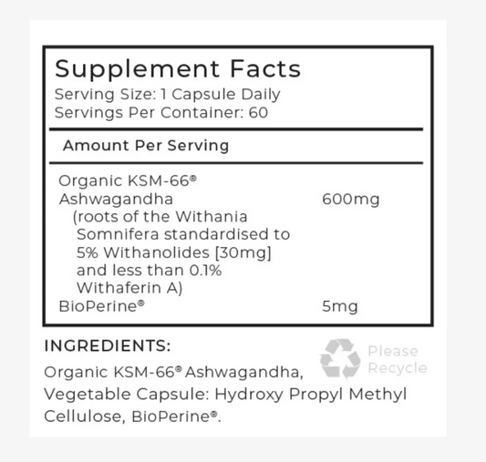 LOVELIFE SUPPLEMENTS- Organic KSM66 Ashwaghanda KSM-66