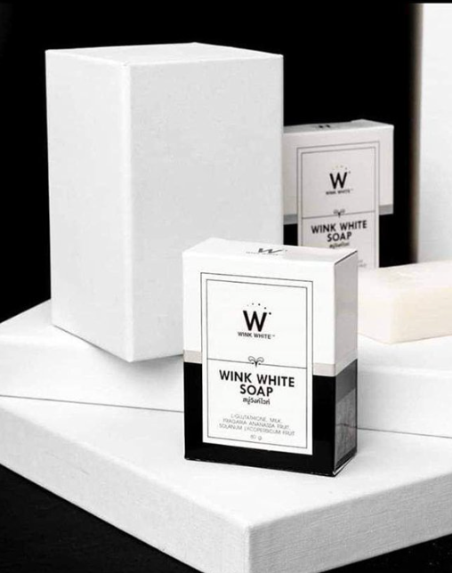 Wink White Soap Bar Cleansing Face Body Gluta Skin Brightening Whitening 80g