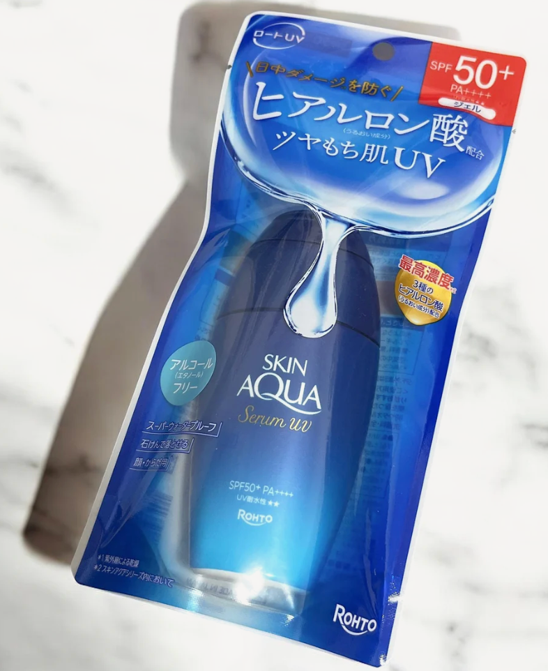 Skin Aqua Hyaluronic Serum UV Sunscreen Gel SPF50+ 70g-no white caste