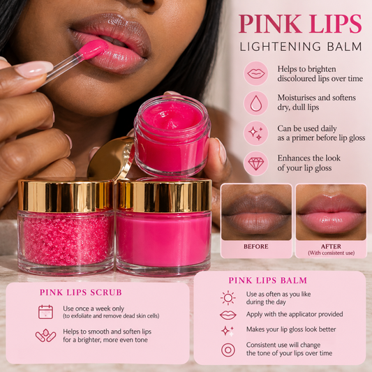 Eve's Glow Pink Lips Lightening balm 10g + Lips Scrub 10g