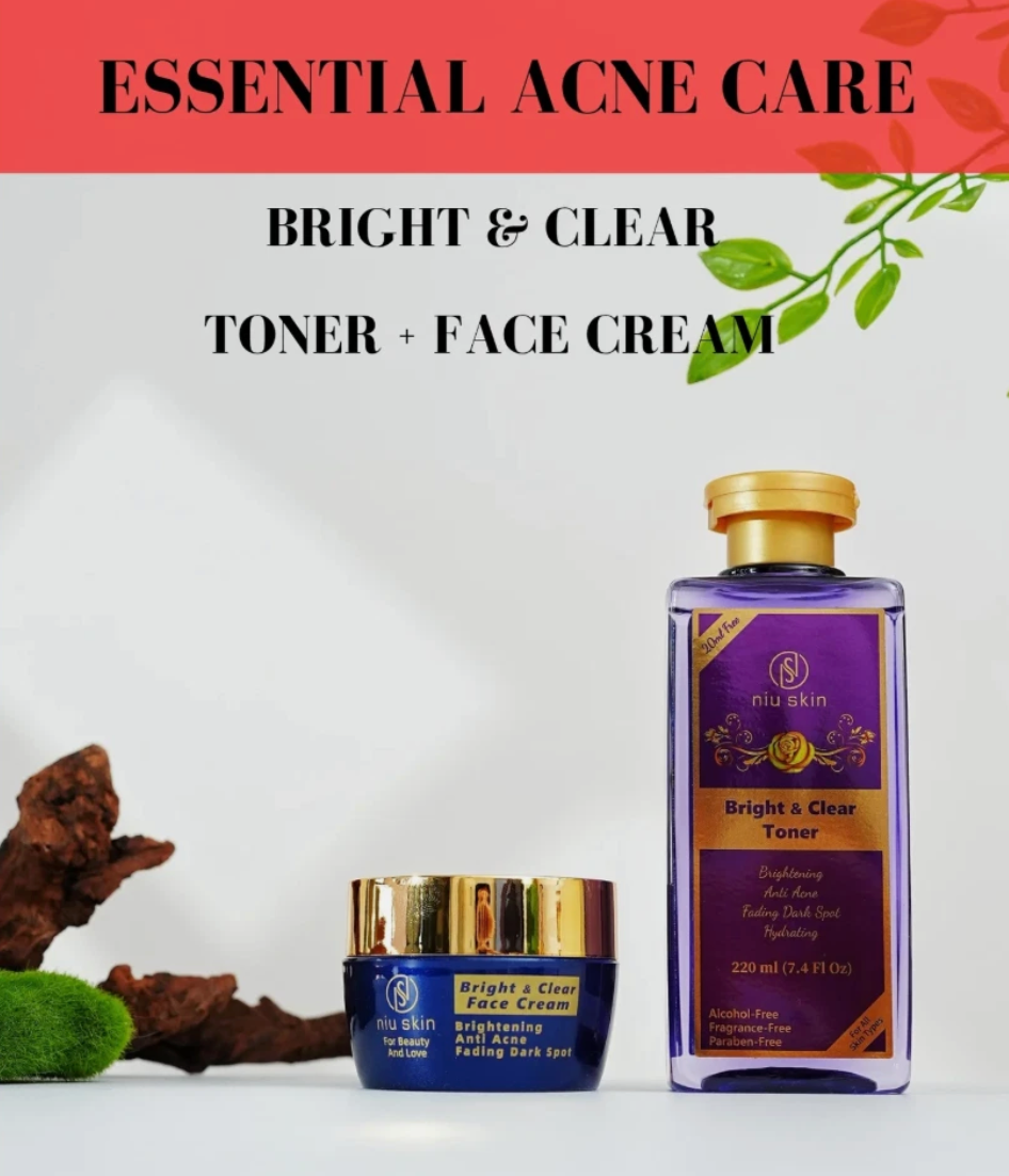 Niu Skin Essential Acne Care Combo - Bright & Clear Toner + Face Cream