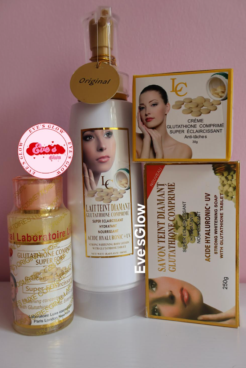 Glutathione Comprime Super Fort Set-Body Lotion- Face Cream- Serum-Soap