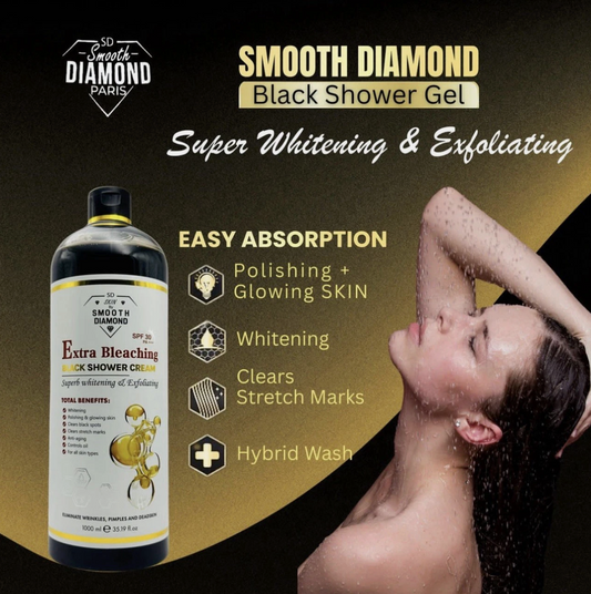 Smooth diamond Extra Bleaching Black Shower Cream 1000ml ( 7days Fast Whitening)