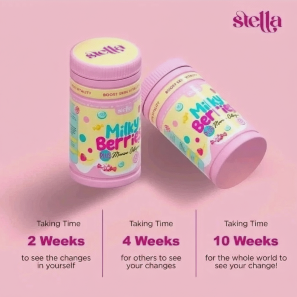 Stella Milky Berries + Marine Collagen Whitening Lighten Skin Tone Faster