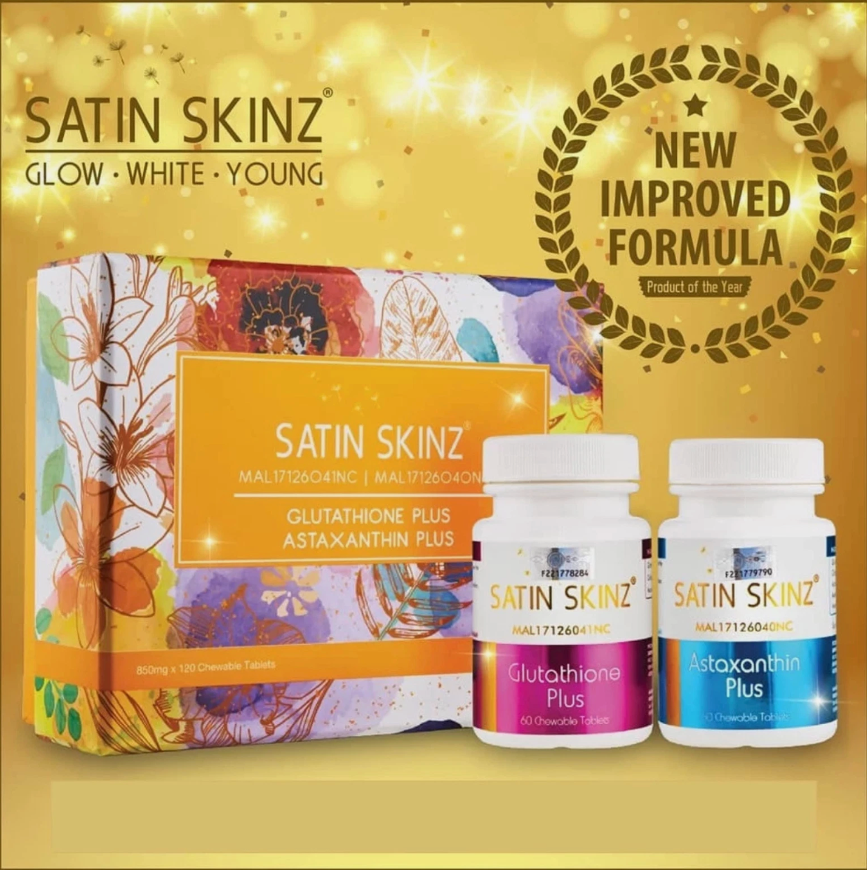 Satin Skinz Glutathione Plus And Astaxanthin Plus