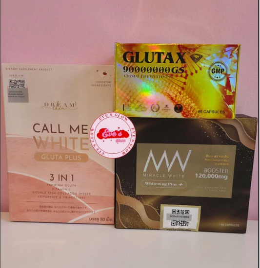 Glutathione Whitening Combo-Gluta+Call Me White+ Miracle White