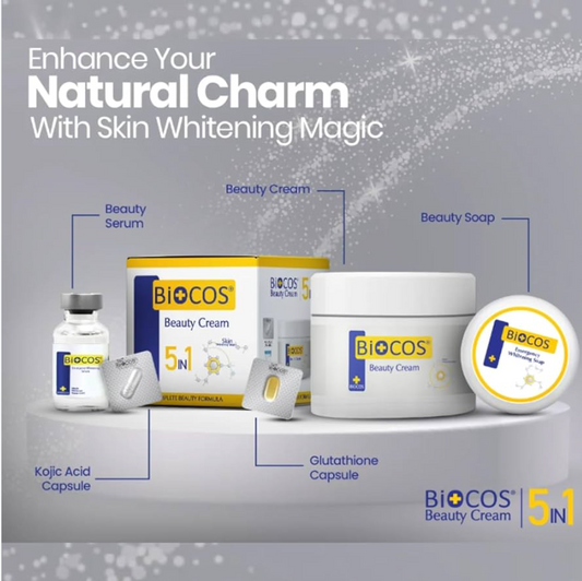 Bio Cos 5in1 Whitening Beauty Cream-5 days result-Super effective