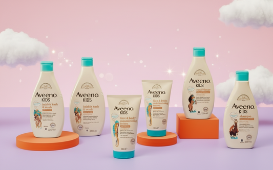 AVEENO Kids Bubble Bath & Wash 250ml + Face and Body Moisturising Lotion 150ml