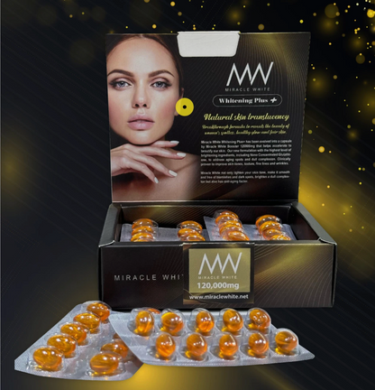 Miracle White 120,000mg Booster Whitening Plus+ Glutathione Capsules