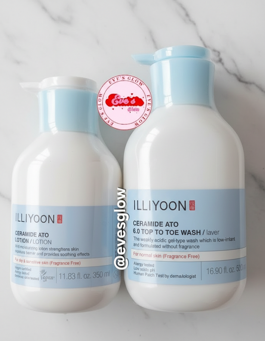 Illiyoon Ceramide Ato Concentrate Lotion 350ml + Top to Toe Body Wash 500ml-Korean Beauty