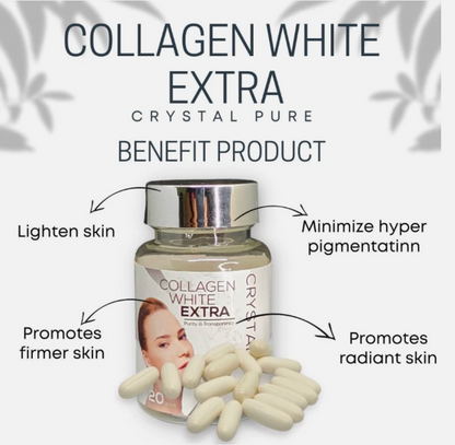 Collagen Extra White Pure Crystal Effective Skin Whitening 30 Capsules