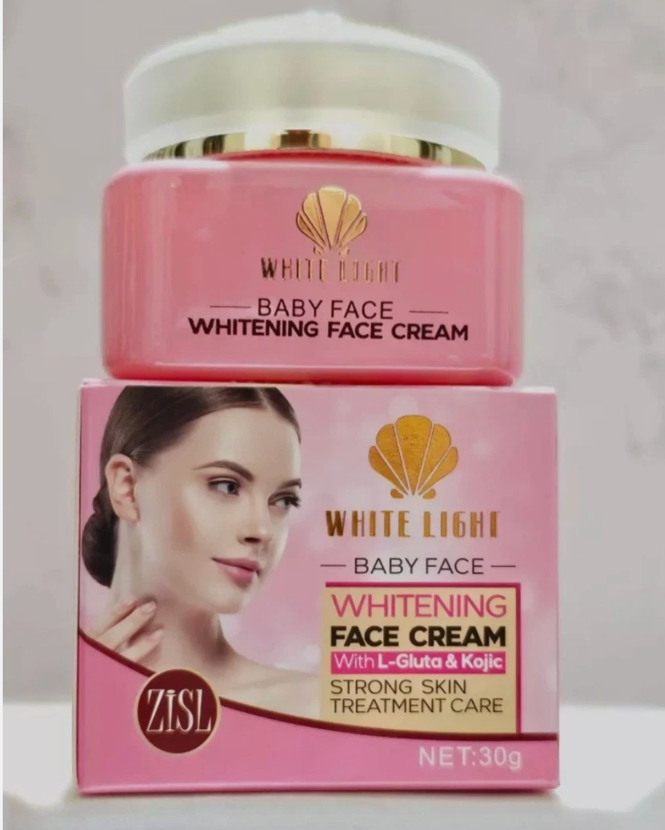 White Light Baby Face Whitening Cream with L-Gluta Strong Treatment Care 30g