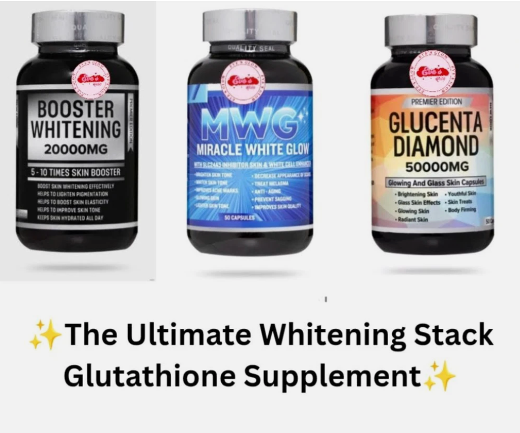 Glucenta Diamond + Miracle White Glow  + Booster whitening supplements