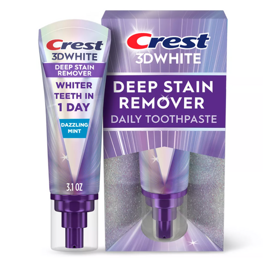 Crest 3D White Deep Stain Remover Daily Toothpaste - Dazzling Mint-USA IMPORT