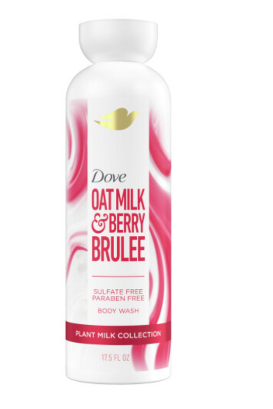 Dove Plant Milk Cleansing Body Wash Oat Milk & Berry Brulee -490ML-USA IMPORT