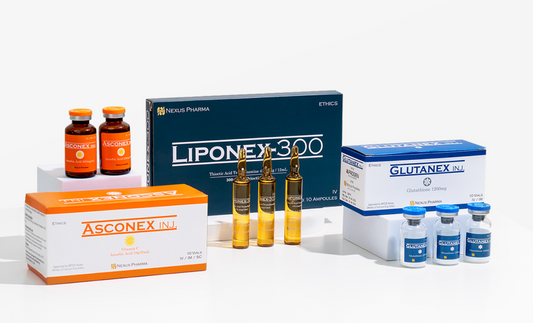 Glutanex Drip Set 1200mg Glutathione Lipoticin 300mg Asconex 10g Vitamin C Injection