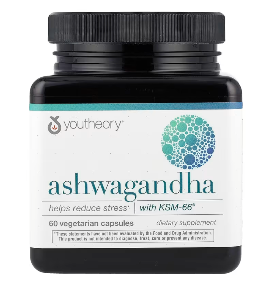 Youtheory, Ashwagandha, 60 Vegetarian Capsules