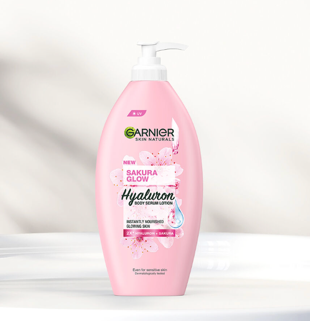 Garnier Bright Sakura Glow Body Lotion 400ml-Thailand Import
