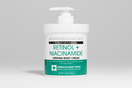 Advanced Clinicals Retinol Body Lotion Firming Moisturizer & Crepey Skin Care Treatment, Anti Aging Retinol Body Cream Targets Look Of Wrinkles, Sagging, Stretch Marks, & Sun Damaged Dry Skin, 425g