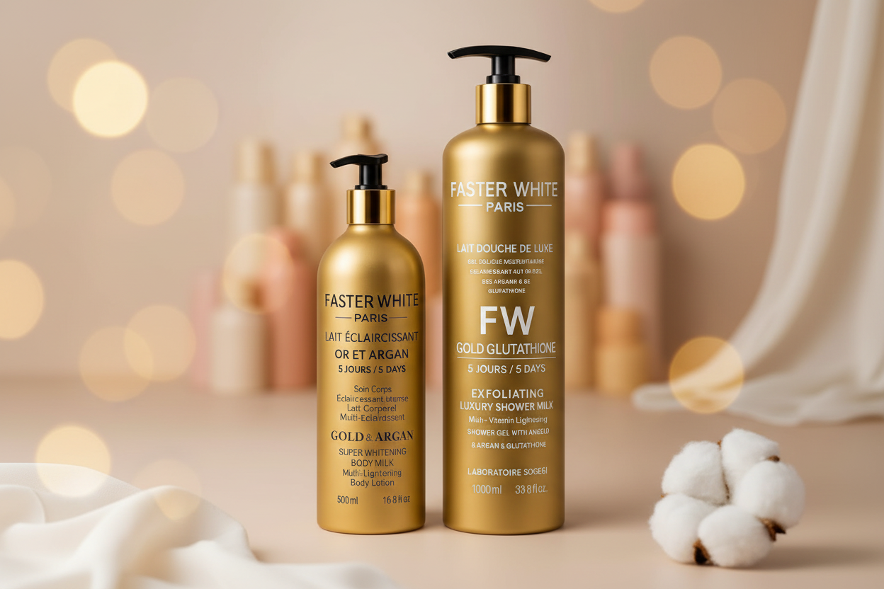 FASTER WHITE GOLD ARGAN SUPER WHITE BODY MILK AND SHOWER GEL