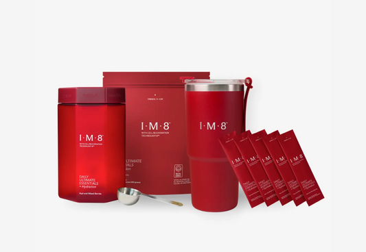 IM8 Daily Ultimate Essentials: All-in-One Supplement - VIP Starter Kit (Jar + Scoop + Shaker + 30-day Pouch)