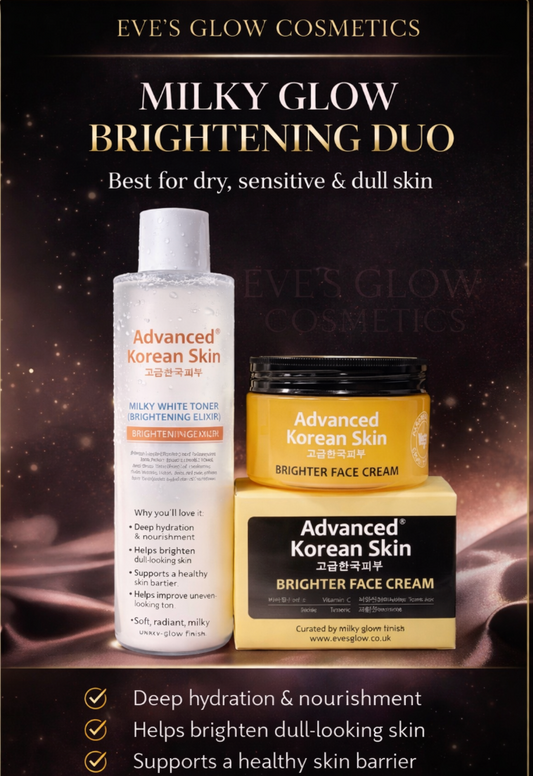 Advanced Korean-DAYTIME-Brightening System (Milky White Toner + Brighter Face Cream)