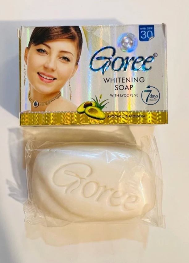 Goree Whitening Soap 100g with Lycopene, Avocado & Aloe Vera | Daily Cleansing Soap with SPF 30