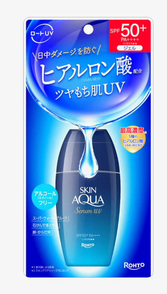 Skin Aqua Hyaluronic Serum UV Sunscreen Gel SPF50+ 70g-no white caste
