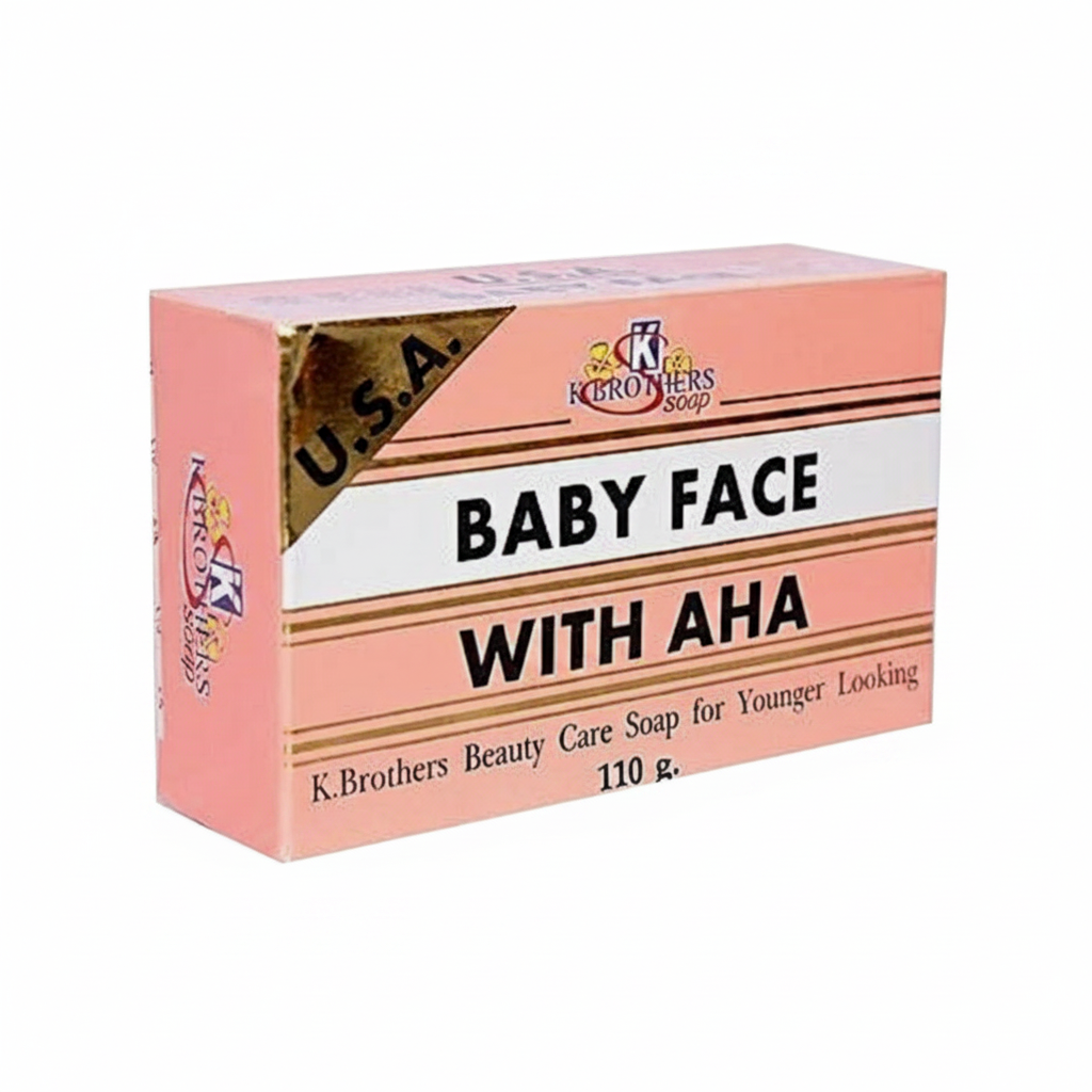 K Brothers Baby Face AHA Soap – Exfoliating & Brightening Face and Body Bar