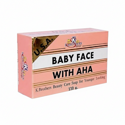 K Brothers Baby Face AHA Soap – Exfoliating & Brightening Face and Body Bar