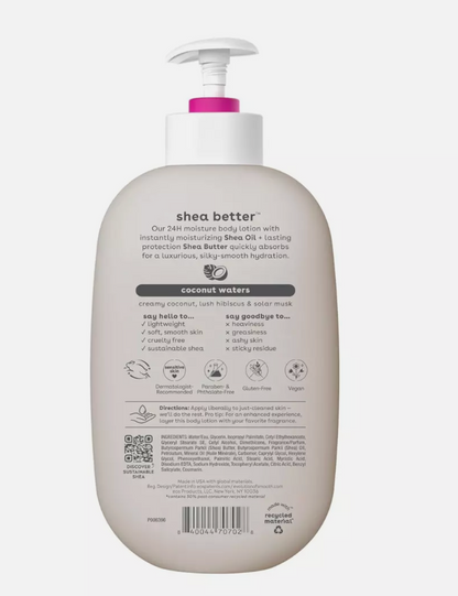 EOS Shea Butter Body Lotion 24hr Moisture Coconut Waters 473ml