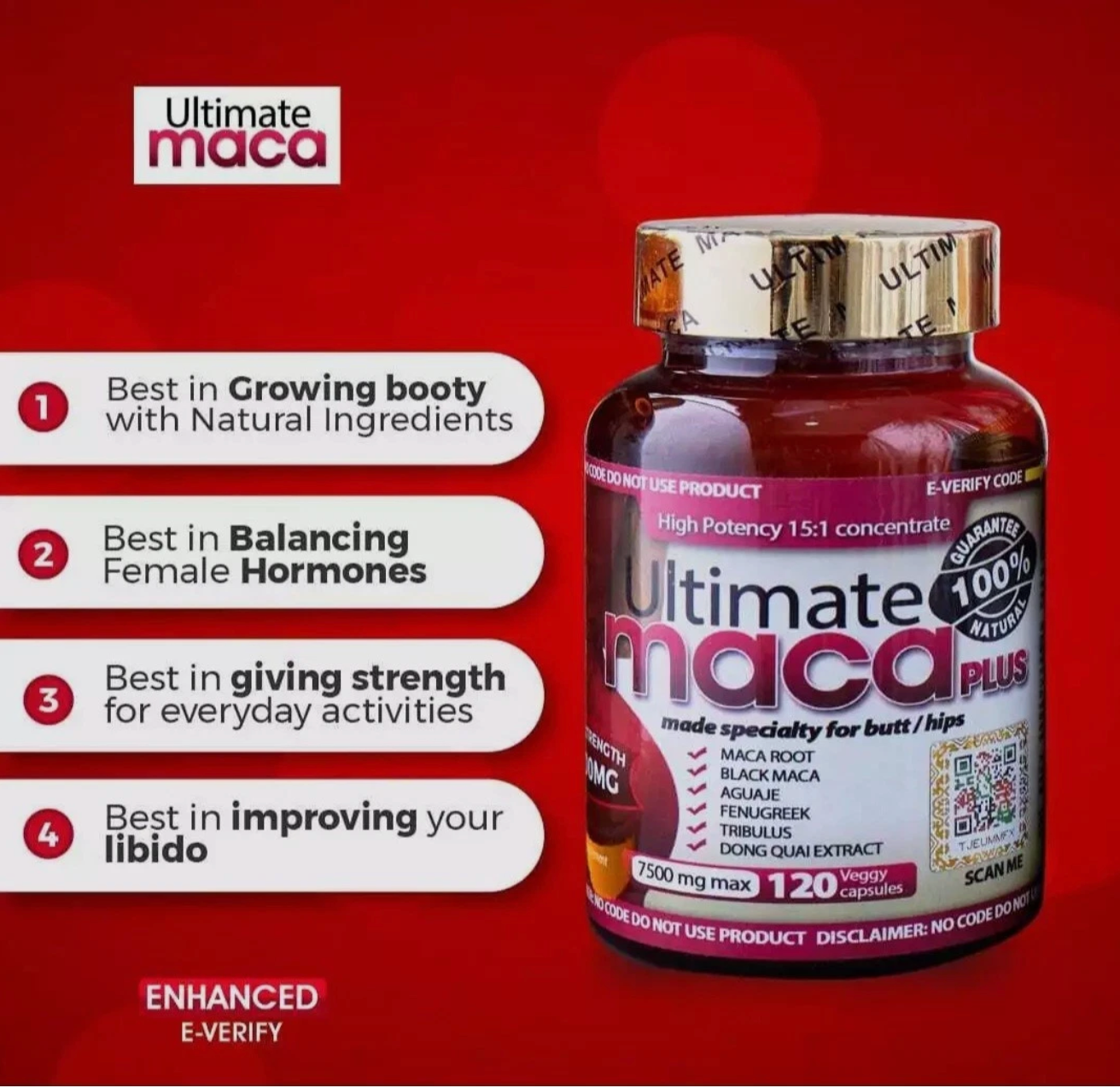 Ultimate Maca Plus 7500mg | Capsules • Oil • Syrup • Powder- (up to 4 MONTHS SUPPLY)