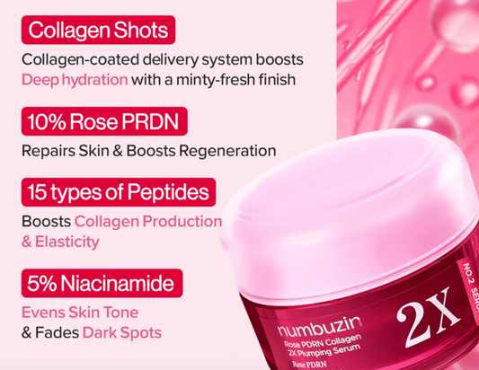 Numbuzin - No.2 Rose PDRN Collagen 2X Plumping Serum