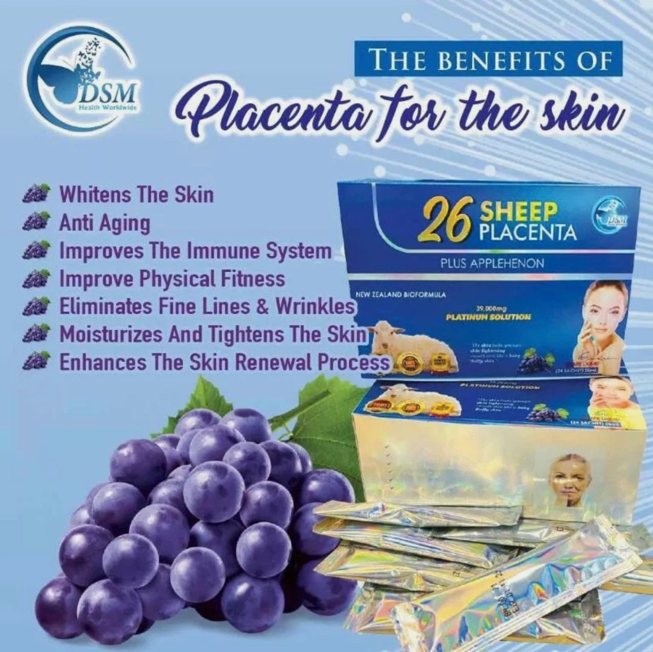 Phyto DSM 26 Sheep Placenta Plus Applehenon • 24 Sachets (39,000 mg each)