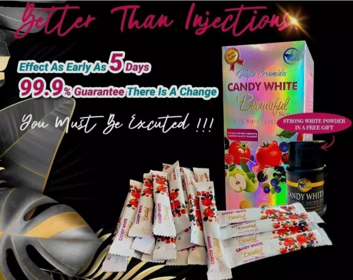 CANDY WHITE Phyto Ceramides Pure White + Collagen Supplement (30 Sachets)