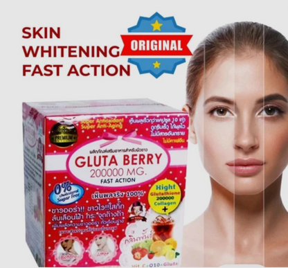 Gluta Berry 200000mg Drink Skin Whitening Anti-Aging Acne Wrinkles Scar Reducing