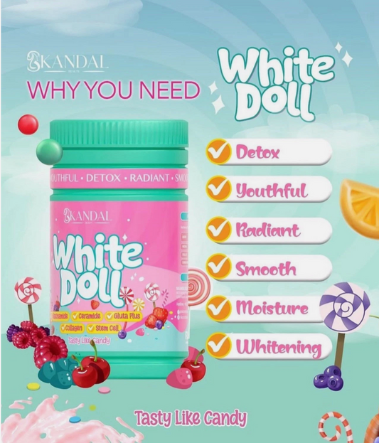 SKANDAL WHITE DOLL SUPPLEMENT. WHITENING, ANTI AGEING. CLEARS ACNE N HYPERPIGMENT