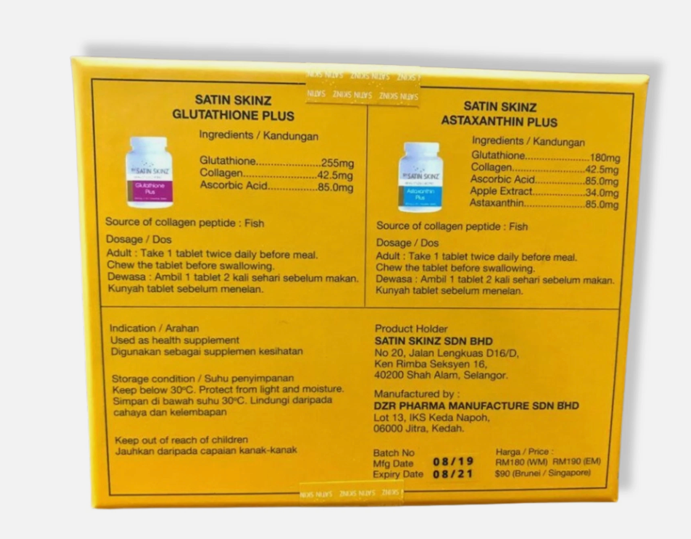 Satin Skinz Glutathione Plus And Astaxanthin Plus