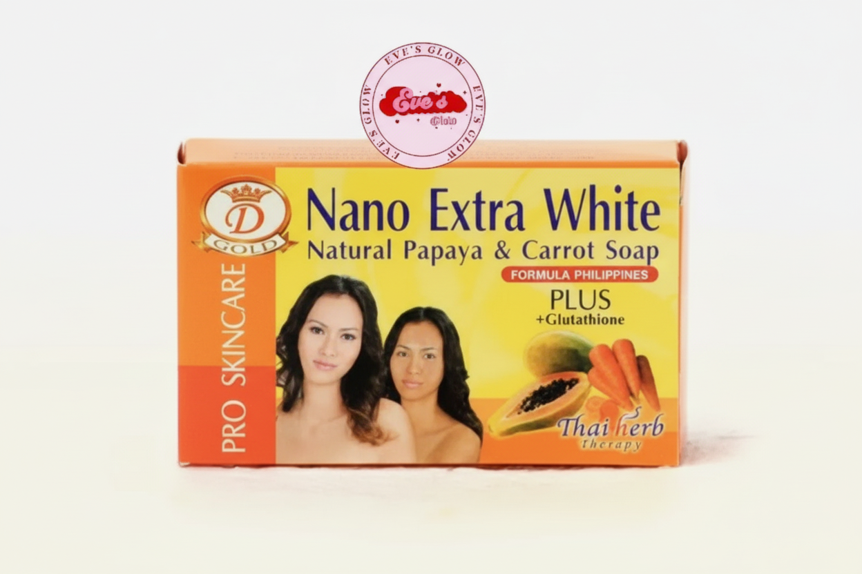 Nano Extra White Natural Papaya Soap-Whitening and Glowing-Thailand Import